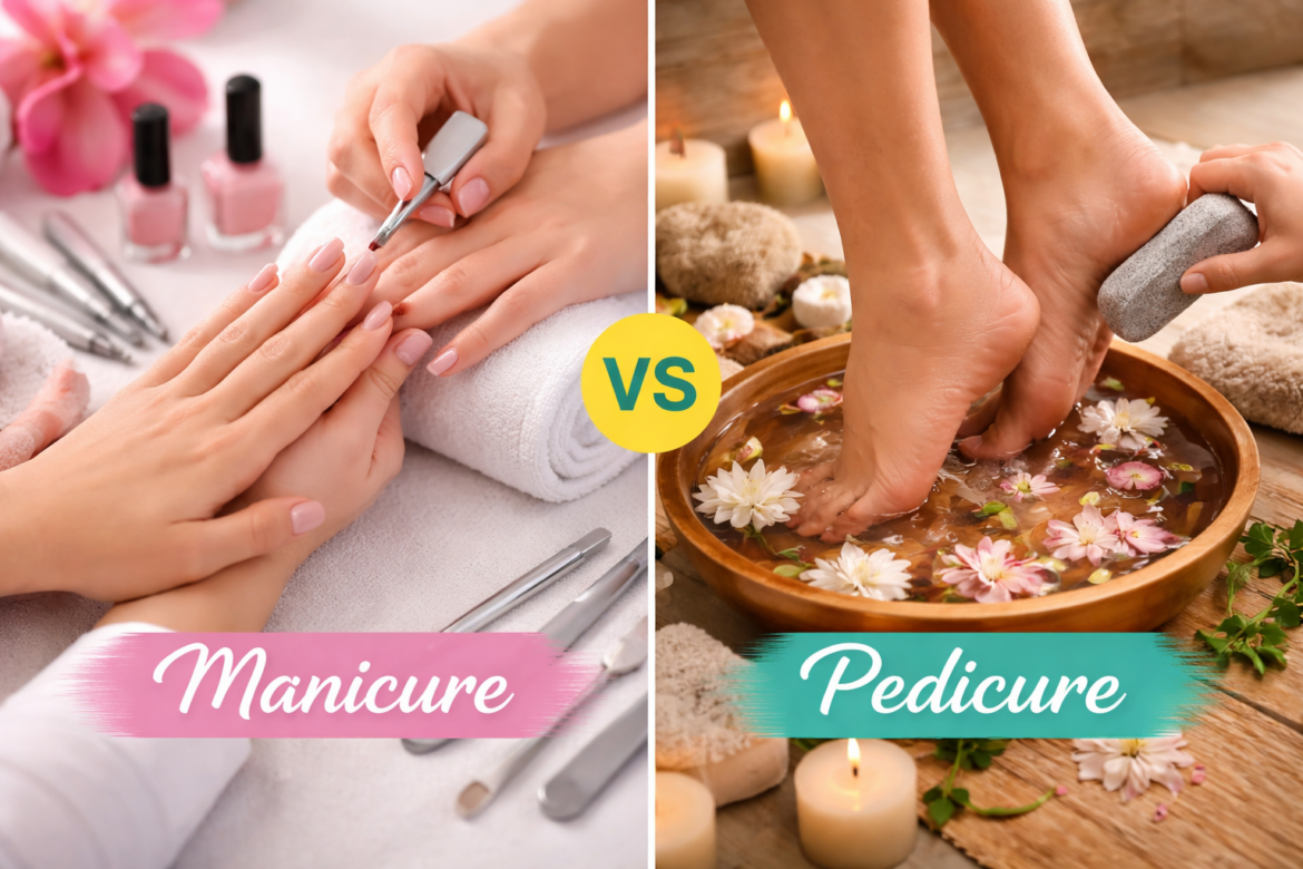 Difference between manicure and pedicure