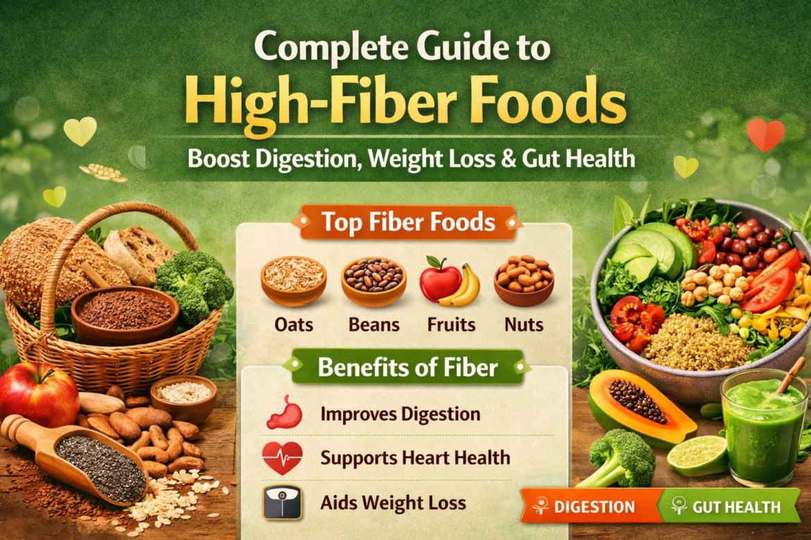 Complete Guide to High-Fiber Foods: Best Diet Plan for Digestion, Weight Loss & Gut Health